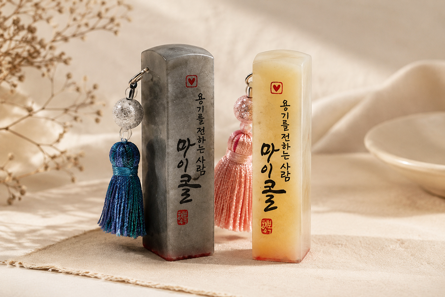 한글 캘리그라피 수제도장